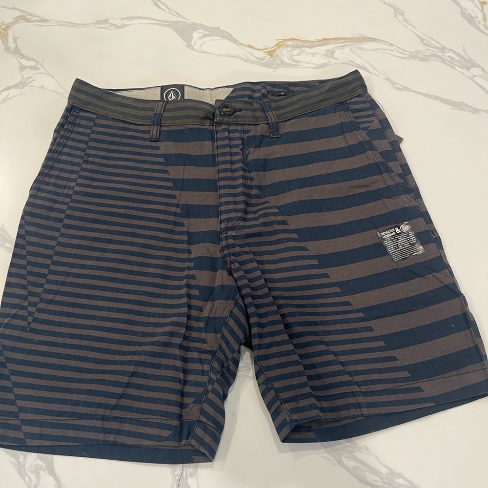 Striped Black and Brown Shorts